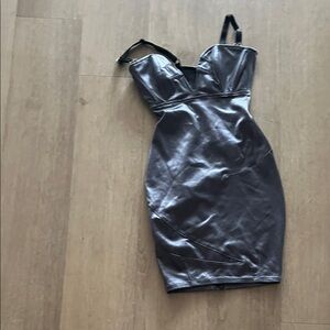 Chic Black Satin Mini Dress